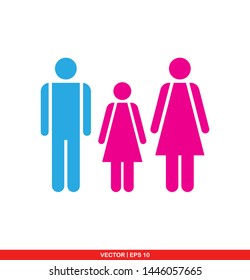 Family flat icon, vector illustration on white background