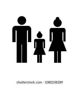 Family flat icon, vector icon on white background