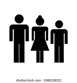 Family flat icon, vector icon on white background