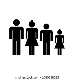 Family flat icon, vector icon on white background