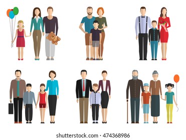 Family Flat Vector Set