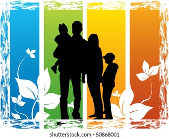Family- floral background