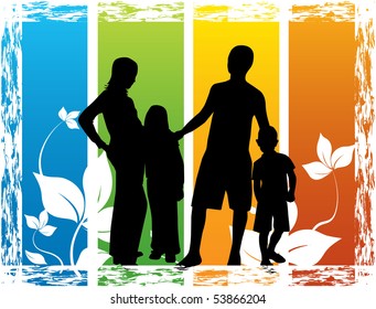 Family- floral background