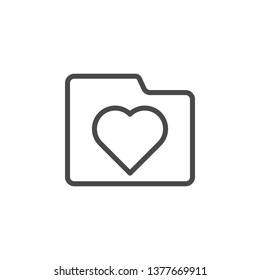 Family, folder, love vector icon. Multimedia minimalist outline vector icon.