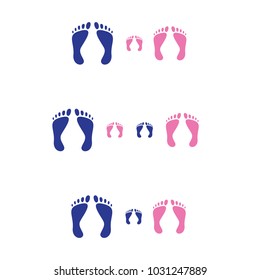Family foot prints. Vector
