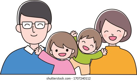 Family of four with a smile