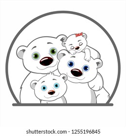 FAMILY OF FOUR WHITE BEARS