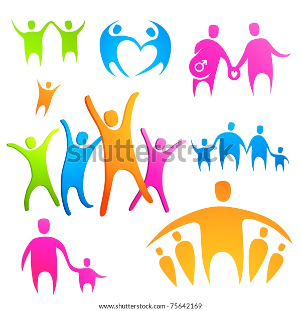 Family Friends Vector Illustration Stock Vector (Royalty Free) 75642169