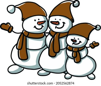 A family of funny snowmen