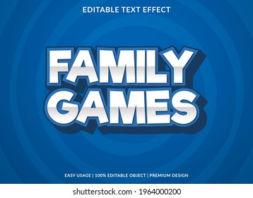 family games text effect template design use for business logo and brand