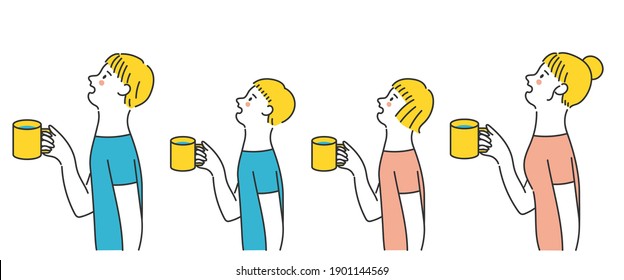 Family Gargling With A Cup
