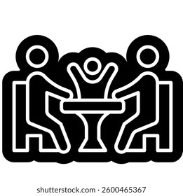 Family gathering solid glyph icon