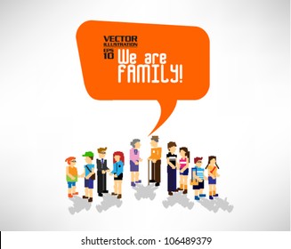 Family Gathering Together Vector Icon Design