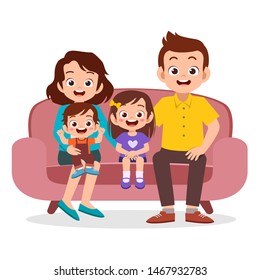 family gathering together vector isolated