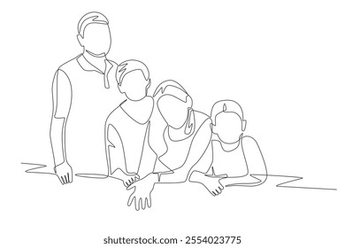 Family gatherings concept one-line drawing