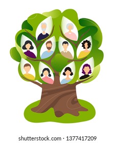 Family genealogical tree. Flat modern trendy style.Vector illustration character icon. Isolated on white background.