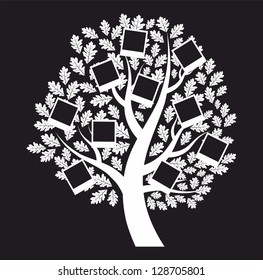 Family  genealogical tree on black background, vector illustration