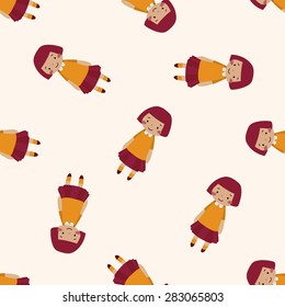 family girl character icon 10,seamless pattern