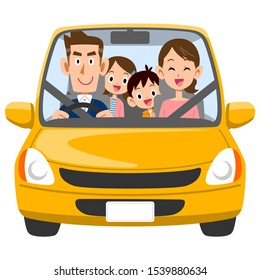 Family going out by car