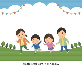 family going out to park