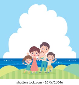 Family going out. It's vector art so it's easy to edit.