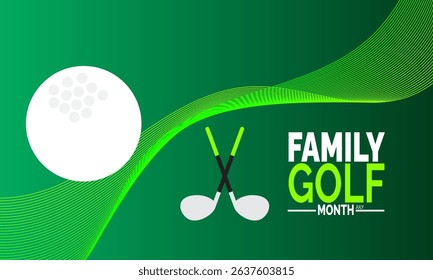 Family Golf Month. July Sports Activity Background for Banners, Cards, and Social Media Design