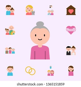 family, grandmother cartoon icon. family icons universal set for web and mobile