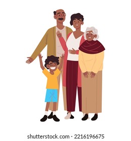 family with the granny, parents and son