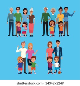 Set Family Concept Flat Style Vector Stock Vector (Royalty Free) 390896239