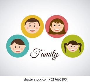 Simple Vector Family Label Parents Children Stock Vector (Royalty Free ...