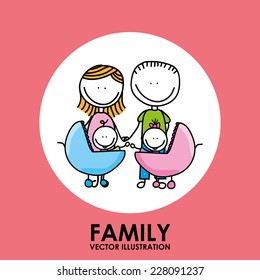 family graphic design , vector illustration