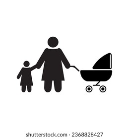 Family  graphic icon. Simple black family icon.