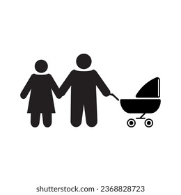 Family  graphic icon. Simple black family icon.