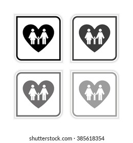 Family  - grayscale vector icon