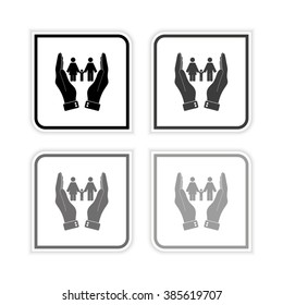Family -  grayscale vector icon