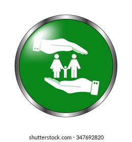 Family -  green vector icon