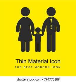 Family group bright yellow material minimal icon or logo design