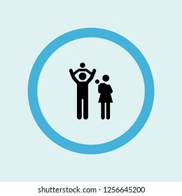 family group of father and mother with two babies icon symbol. Premium quality isolated family group of father and mother with two babies vector icon in trendy style.