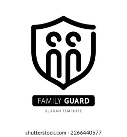 Family Guard Emblem Template. Usable for web, infographics and apps for teamwork and family logos. Isolated on white background. Flat vector logo design template element. Abstract people logo.
