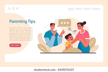 Family Guidance concept. Joyful interactions that shape child behavior and development. Shared learning experiences for effective parenting. Flat vector illustration.