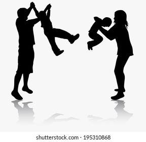 Family gymnastic together