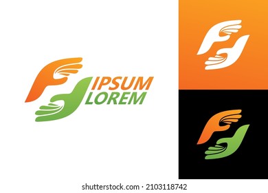Family hand care logo template design vector