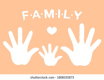 family hand illustration vector art