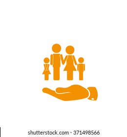 family and hand vector icon