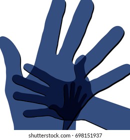 Family hands, vector