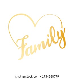 Family handwritten card. Vector illustration.