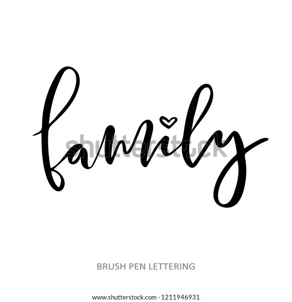 Download Family Handwritten Lettering Word Black Vector Stock ...