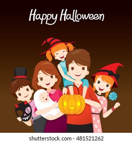 Family Happy Halloween Together, Mystery, Holiday, Trick or Treat, Culture, October, Decoration, Fantasy, Night Party