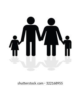 family happy vector silhouette