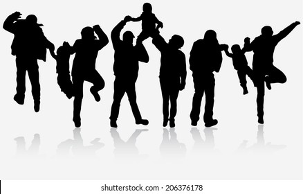Family have fun together